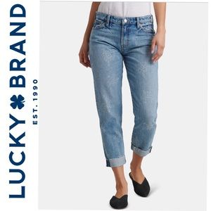 Lucky 🍀 Brand Printed Slim-Leg Boyfriend Jeans